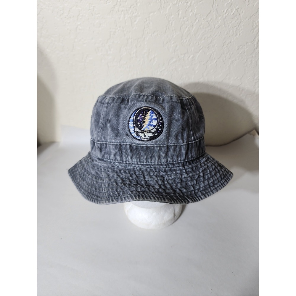 Vintage Toppers Gray Bucket Hat Greatful Dead Patch